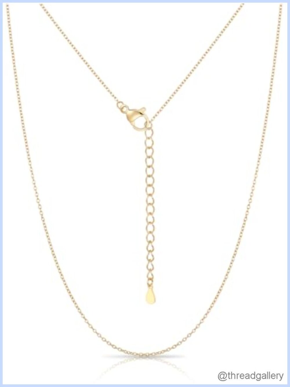Silver Chain Necklace 20 Inch 1mm Stainless Steel Lobster Clasp